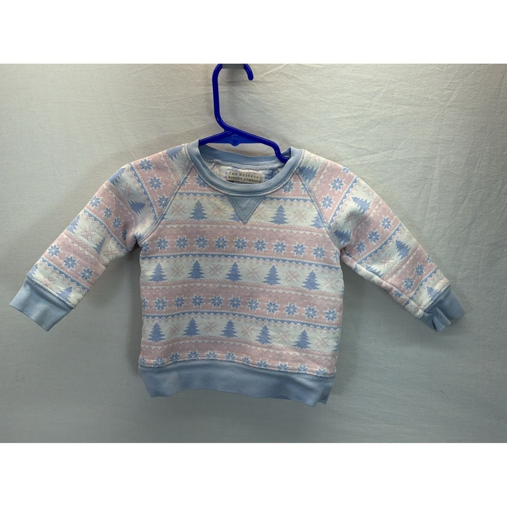Girls Beaufort Bonnet Cassidy Comfy Crewneck Tree Christmas Ski Snow Size 12-18M